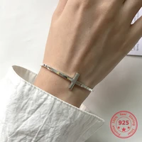 factory price 100 925 silver fashion minimalism delicate cross bracelets fine jewelry for female