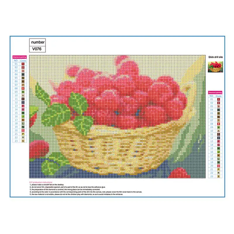 ABFY-Full 5D Diy Diamond Painting Cross Stitch &quotRed fruit&quot 3D Embroidery Rhinestone Decor Paintings | Дом и сад