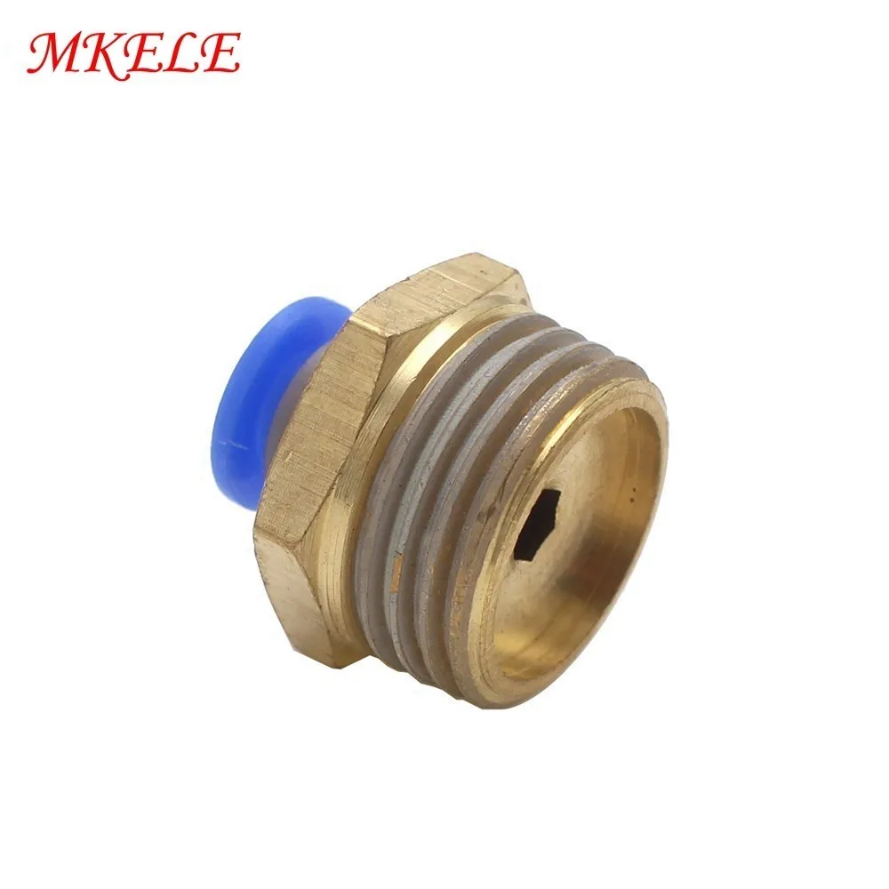 PC Series 04/06/08/10/12/14/16mm Straight Through Pneumatic Brass Pipe Connector And External Thread Fittings 1pcs | Обустройство