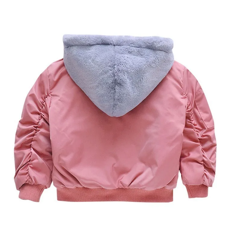 Fleece Teenage Children Coat Baby Girls Winter Coats Long Sleeve Clothes Thick Sports Toddler Jacket Hooded Kids Outerwear 2018 | Детская