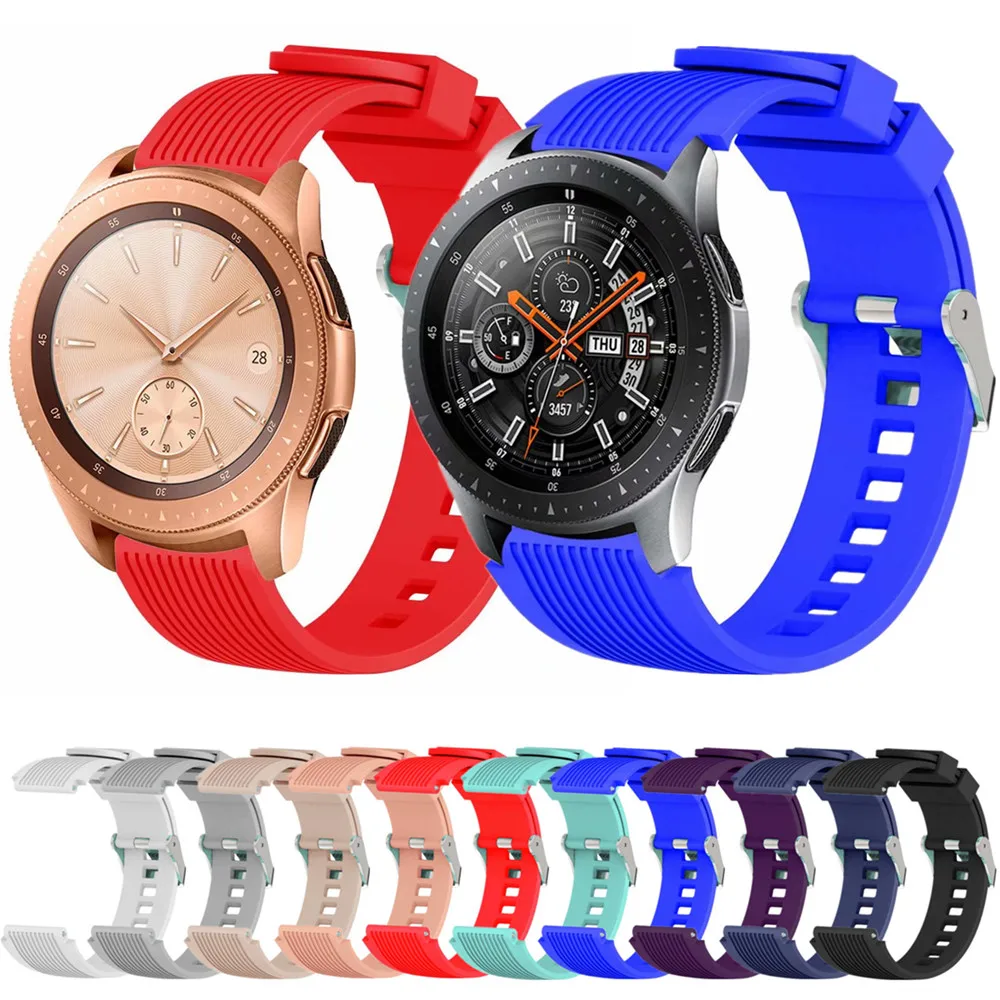 Силиконовый ремешок для часов 22 мм 20 Samsung Galaxy Watch 42 46 мягкий резиновый спортивный