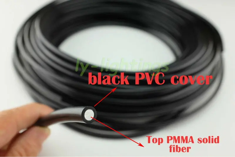 Оптоволоконный кабель черный однотонный PMMA для потолочного бассейна сауны