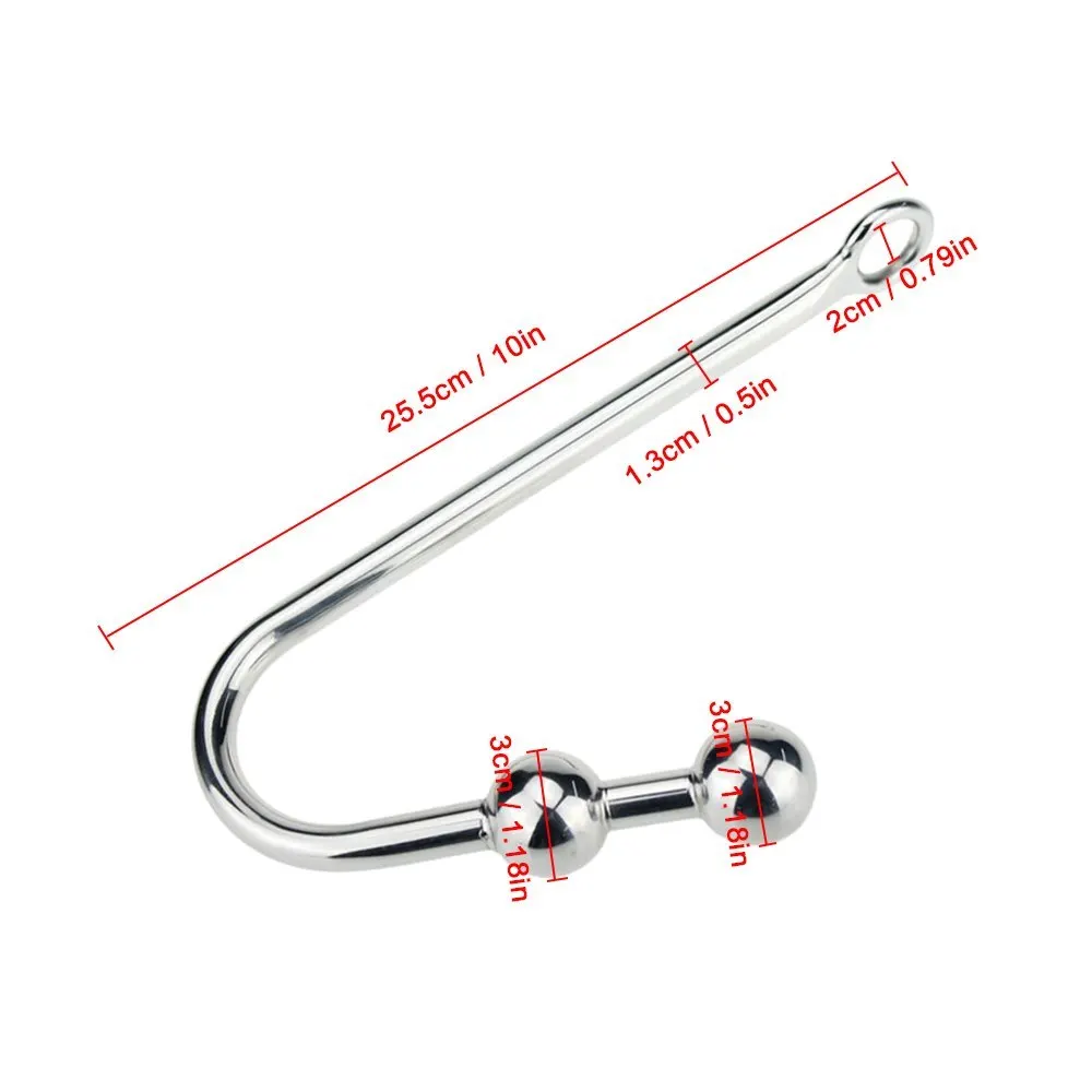 Металлическая Анальная пробка и массажер простаты Анальный крючок с шариками