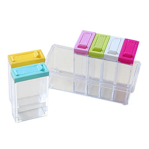 Transparent Spice Storage Containers Set of 6 Seasoning Shaker Jars Kitchen Condiment Bottles with Small/Large 2 Kinds |