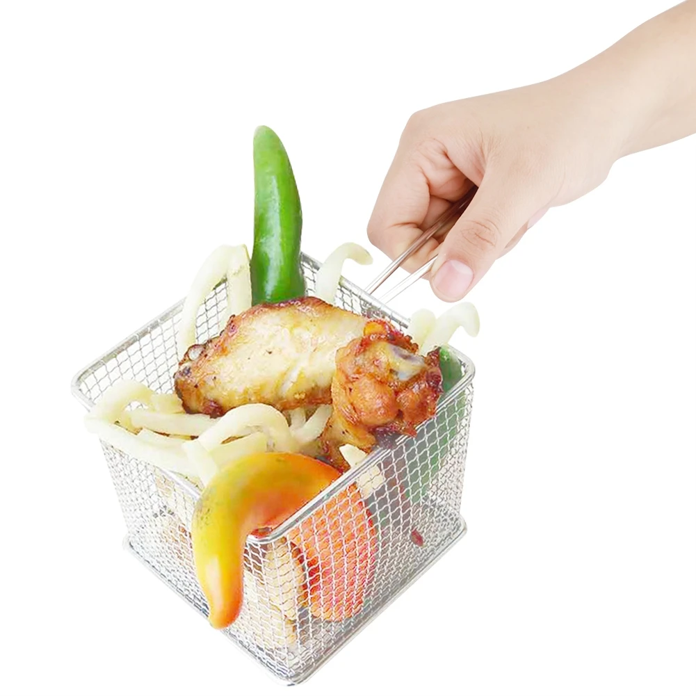 Мини корзины для жарки из нержавеющей стали маленькие квадратные картофеля фри