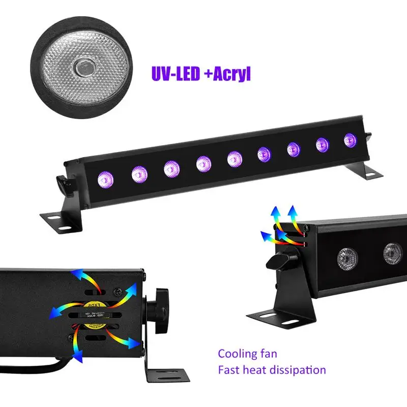9 LED дискотека УФ черные огни DJ 27 Вт Par лампа для вечеринки Рождество бар Лазерная
