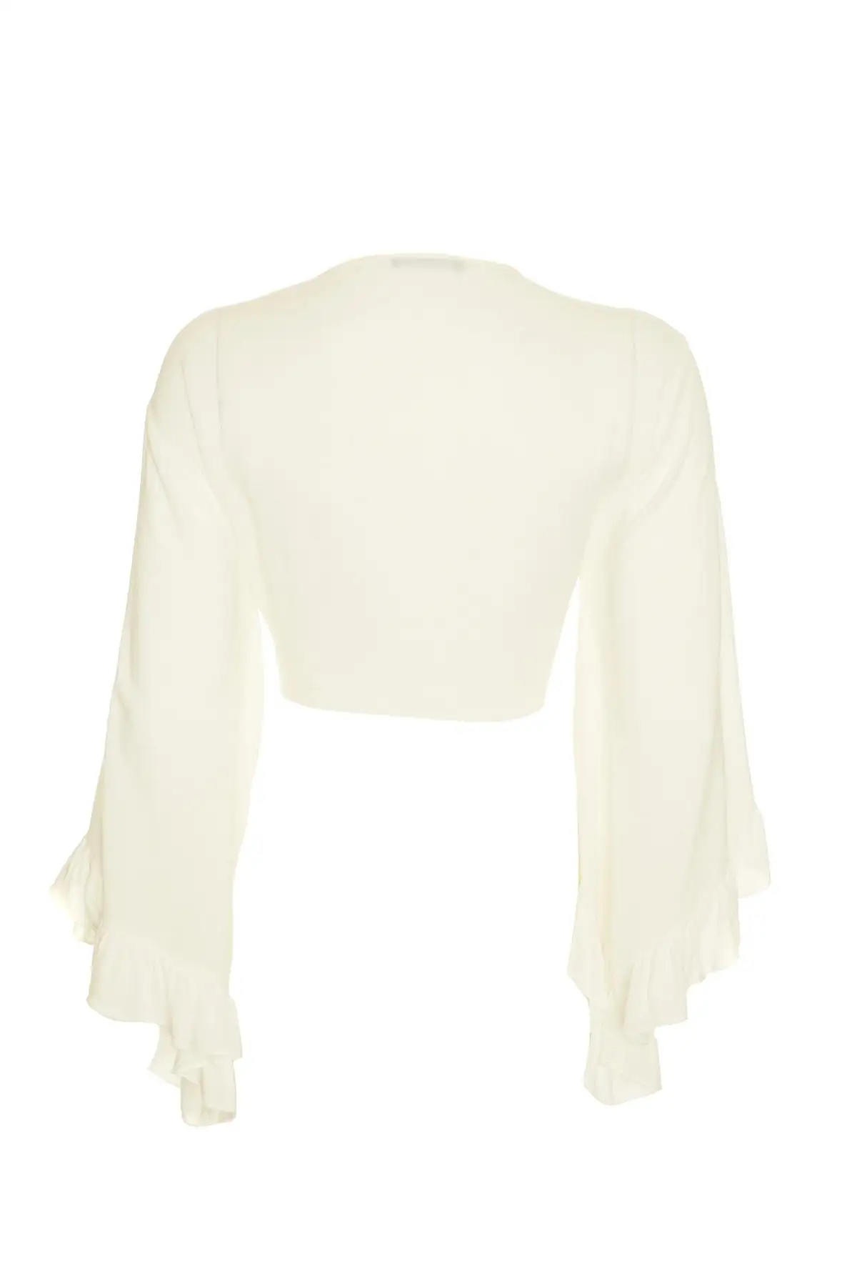 Trendyol экрю вискозные рукава с воланами Bluz TBESS19BB0095 |