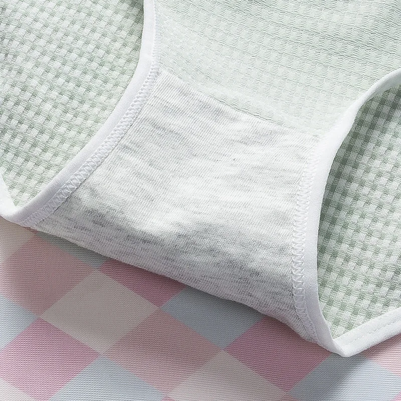 Panties cotton kawaii Sexy Plaid Candy colors Cute Women's panties 2019 spring summer new products Japanese Breathable Briefs | Женская
