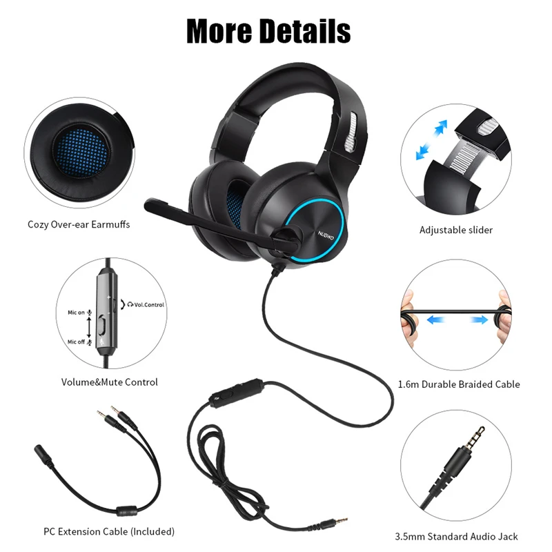 NUBWO N11 PC Gamer игровая гарнитура шлем 7 1 канальный звук проводные usb-наушники с