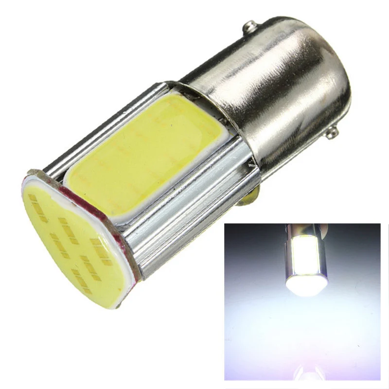 2 Pcs 1156 BA15S 382 P21W 4 COB LED 5W Car Turn Signal Reverse Back Light Bulb 12V white light | Освещение
