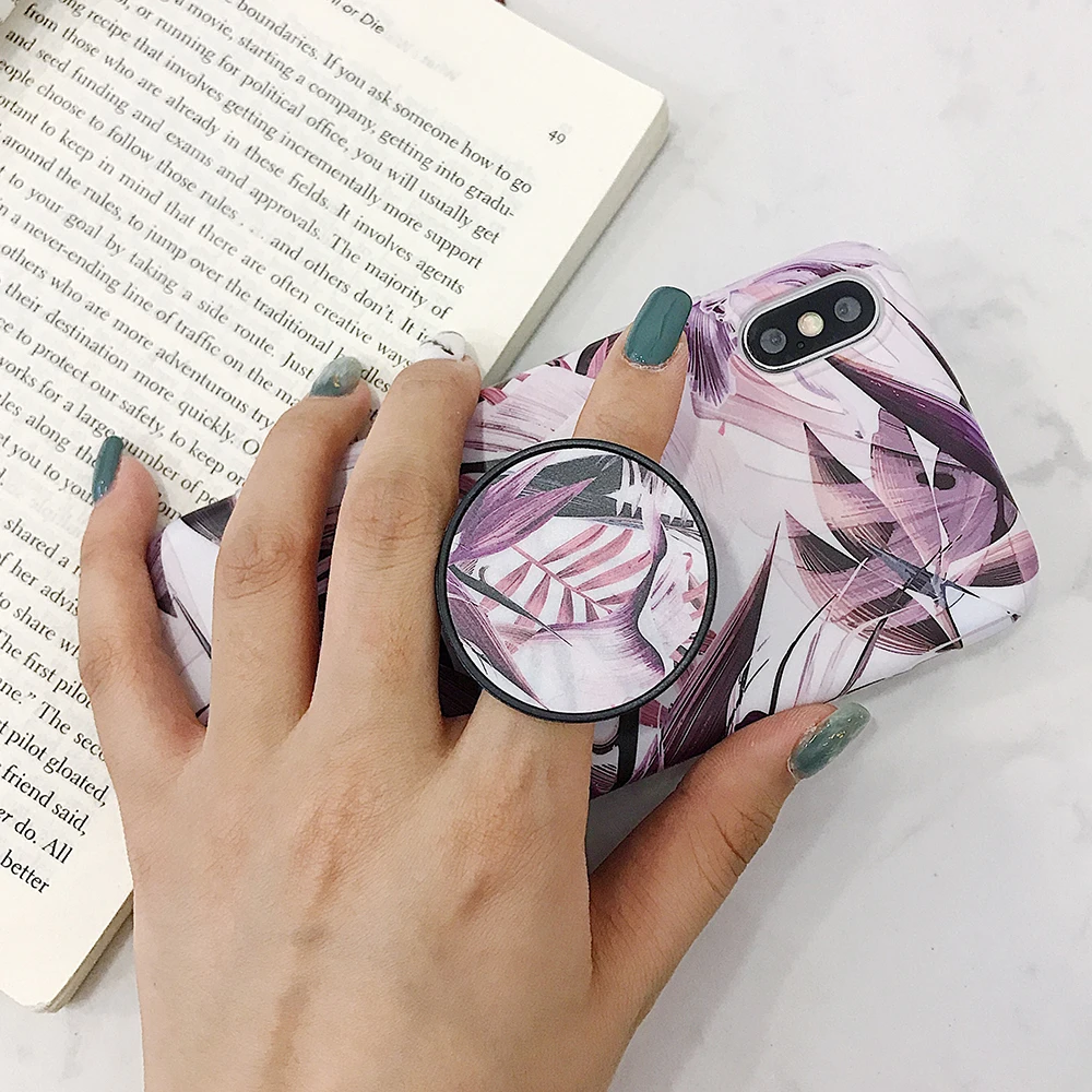 Винтажный чехол LOVECOM с листьями дерева и держателем для телефона iPhone 12 Mini 11 Pro Max XR X