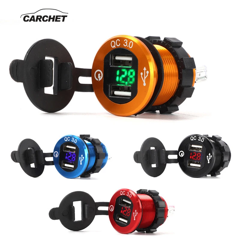 Универсальное автомобильное зарядное устройство CARCHET с двумя usb портами QC3.0