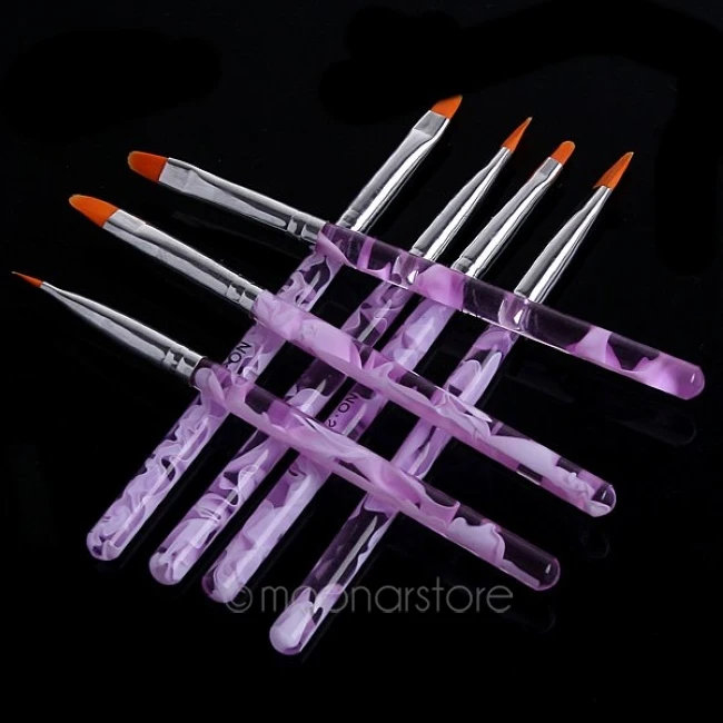 7 шт./компл. профессиональная кисть для УФ-геля мраморные точечные инструменты