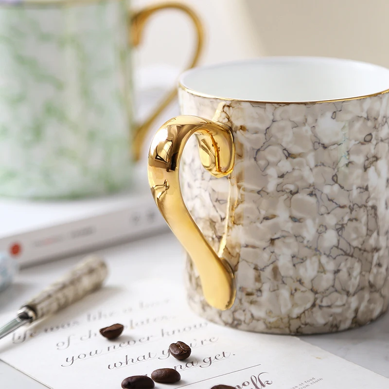 Современные керамические кофейные кружки Bone China Gold Handgrip Boss кружка Mom Coffee Lover