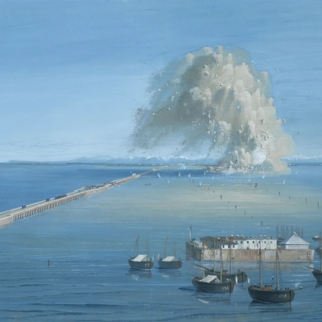Blowing Of A Mine In San Giuliano постер печать (24x18) | Дом и сад