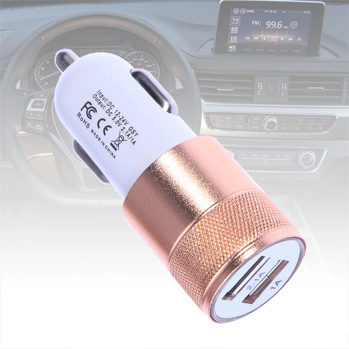 Сдвоенный USB Автомобильное зарядное устройство 2.1A для iPhone X/8 Plus/8/7 Plus/7/6s Plus/6s и