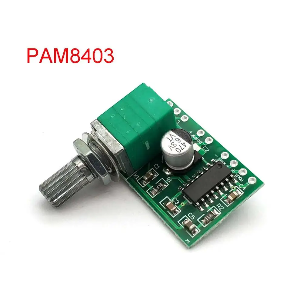 

Плата усилителя звука PAM8403, 5 В, 2 канала, 3 Вт, регулятор громкости, USB