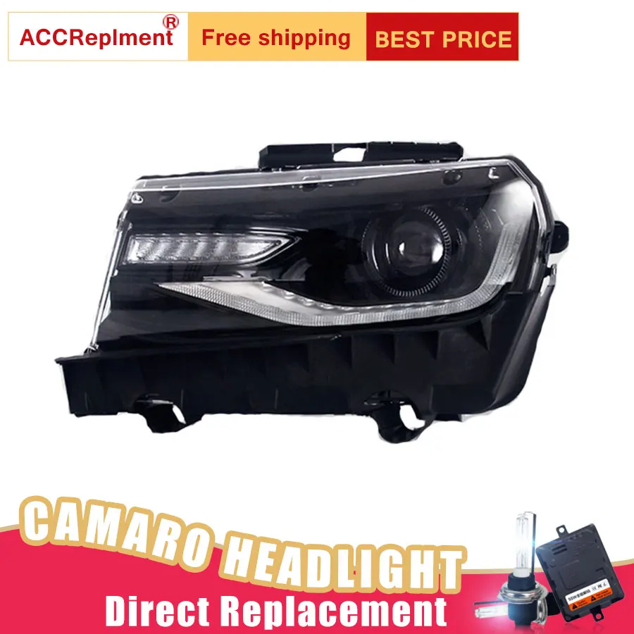

2Pcs LED Headlights For Chevrolet Camaro 2014-2015 led car lights Angel eyes xenon HID KIT Fog lights LED Daytime Running Lights