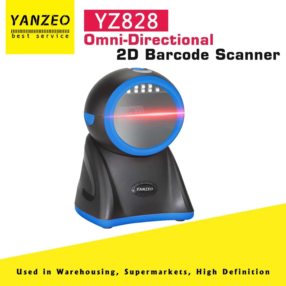 Всенаправленный считыватель штрих кодов Yanzeo YZ828 настольный высокоскоростной 2D