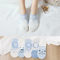 colorful fruit invisible short woman sweat summer comfortable cotton girl womens boat socks ankle low female 1pair2pcs xg37