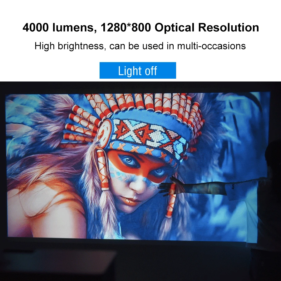 Светодиодный проектор Touyinger M5 Full HD видео 4000 люмен 1280*720P (Android Bluetooth 5G WiFi 4K