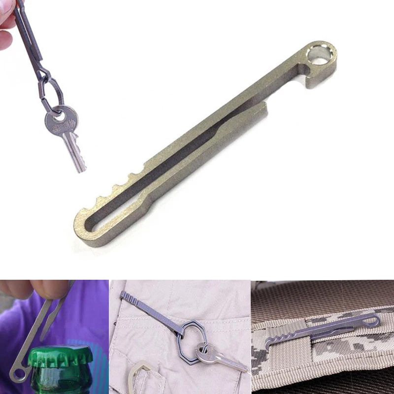 Титановый зажим Ti Многоцелевой Брелок с пряжкой походный пояс открывалка для
