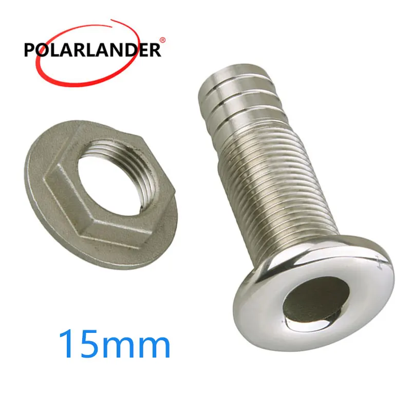 

Fitting For Boat Yacht Connector 316 Hose Barb Drain Joint Stainless Steel 1/2" Drain Pipe Tube Silver 1.5cm Thru Hull Marine