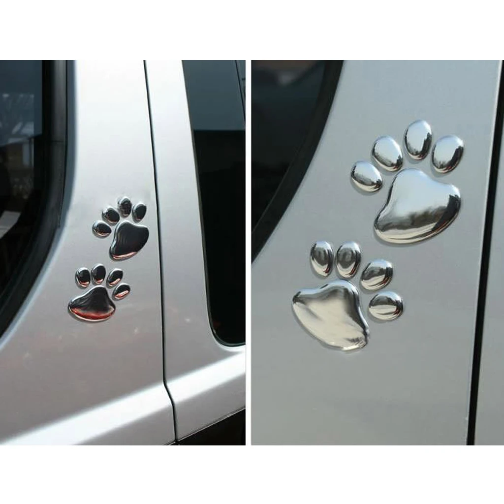 1 Pair 3D Animal Foot Print Car Window Bumper Body Decal Sticker Emblem | Автомобили и мотоциклы