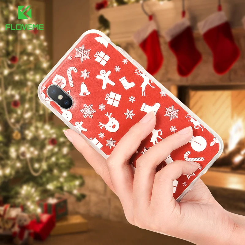 FLOVEME Christmas Phone Case For iPhone X XS Max XR 10 2019 New Year Cases 6 6S 7 8 Plus Cover Fashion Accessories |