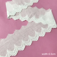 14yards white cotton cloth lace embroidery lace trimsfabric ribbon handmade diy garment sewing hemline clothing accessories