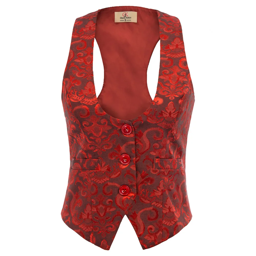 GK женский жаккардовый жилет с регулируемыми бретельками пальто 3 кнопками chalecos