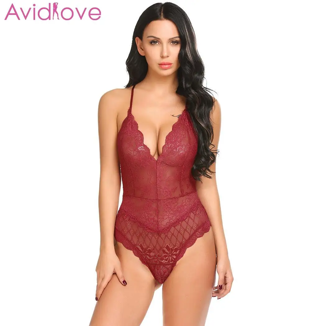Женское кружевное белье Avidlove комбинация большого размера ночная рубашка с