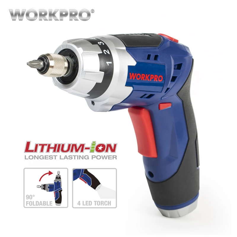 WORKPRO электрическая отвертка 3 6 V доступная перезарядка на батареях шуруповёрт с