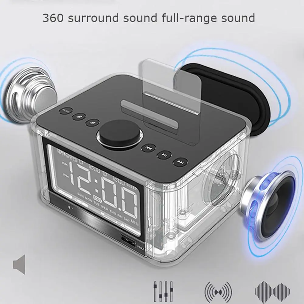 Беспроводной Bluetooth динамик многофункциональный инновационный будильник колонки