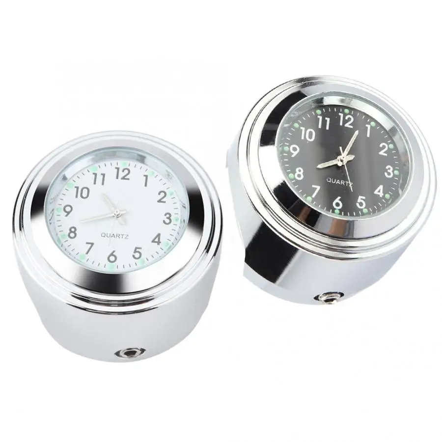 7/8&quot 1&quot Motorcycle Handlebar Mount Watch Precise Time Keeping Dial Clock with an anti-skip rubber mat and split ring mount |