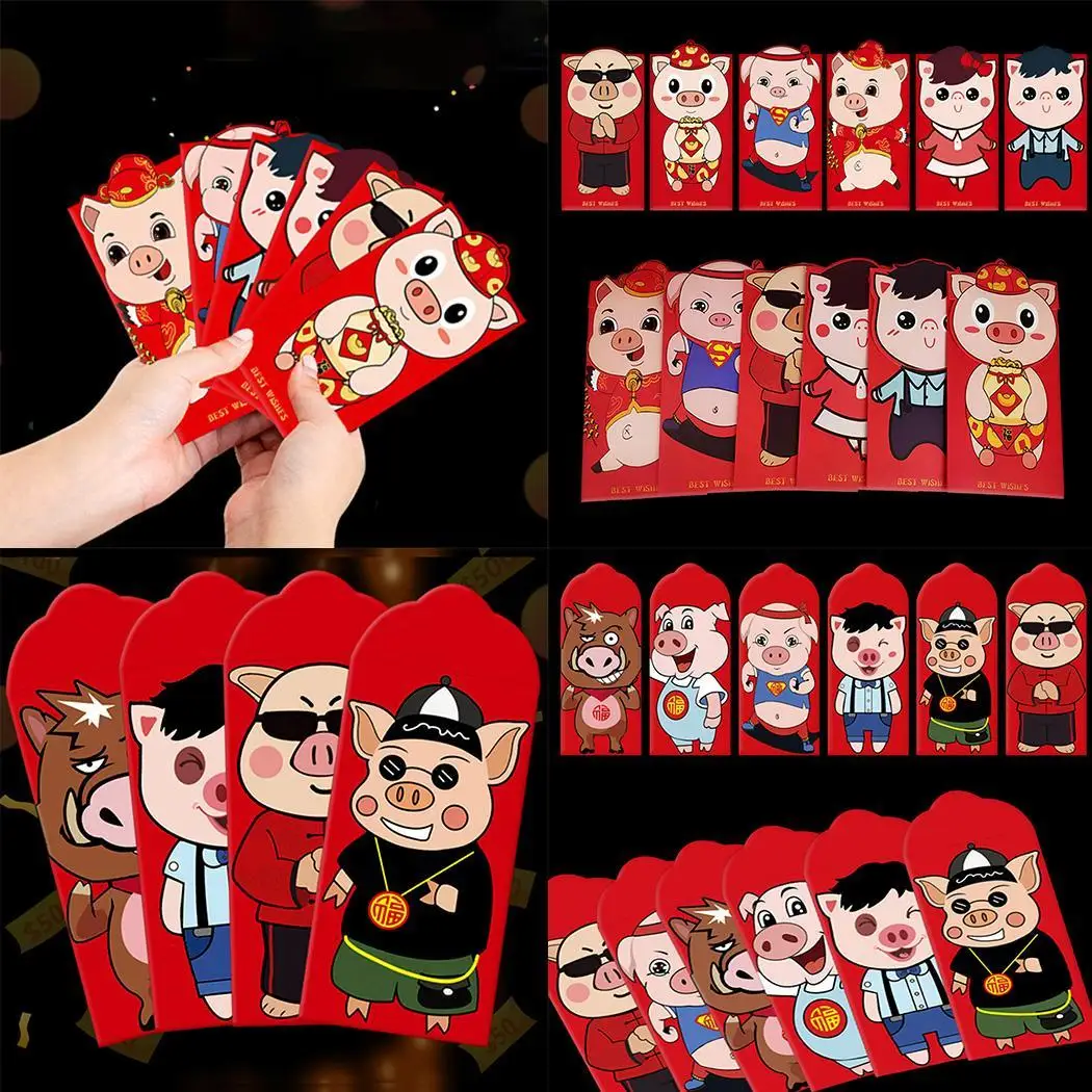 Китайский новый год свиньи TypeA с мультяшным рисунком Классический праздничный