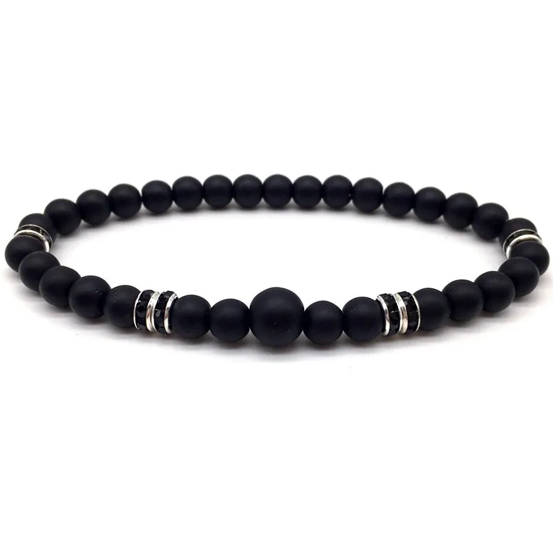 2020 New Fashion Men Bracelet 6mm Matte White Gray Round Stone Bead For Women Jewelry Gift | Украшения и аксессуары