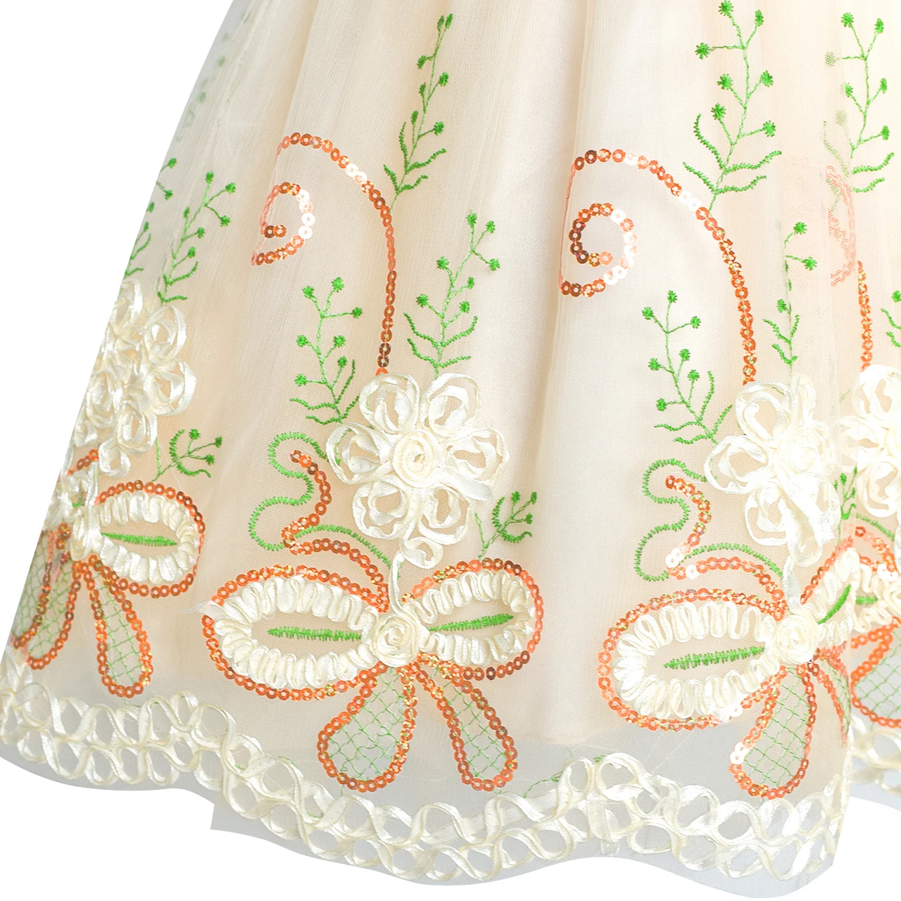 Sunny Fashion платья для девочек новогодние костюмы Цветок Девушка Платье шампанское
