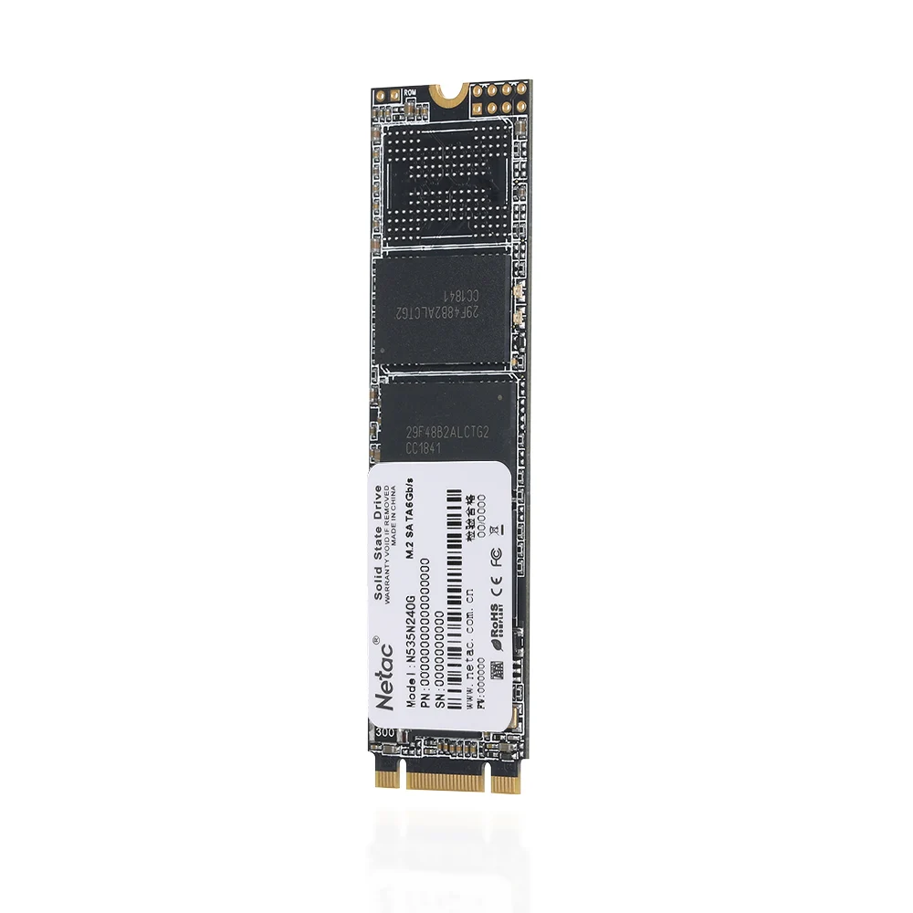 Твердотельный накопитель Netac N535N M.2 2280 SSD SATAIII 6 ГБ PCIe Gen3 3D MLC/TLC NAND Flash|Внутренние