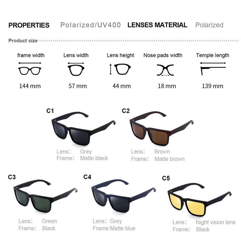 MATIC квадратные поляризованные солнцезащитные очки для мужчин и женщин пилот