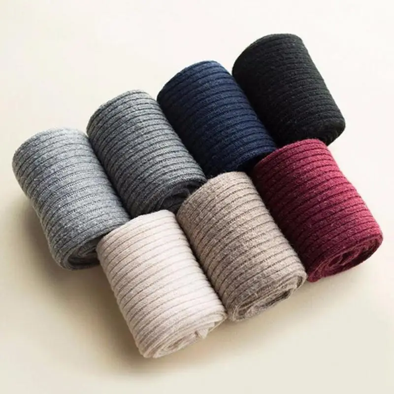 Гольфы Женские однотонные теплые вязаные мягкие гольфы до бедра свободные носки