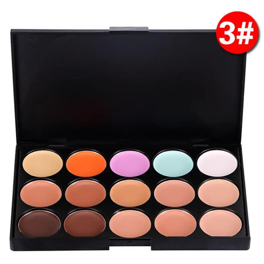 Women Cosmetic Professional Neutral Face Makeup Normal Concealer 3 Colors Palette Cream Black ABS | Красота и здоровье