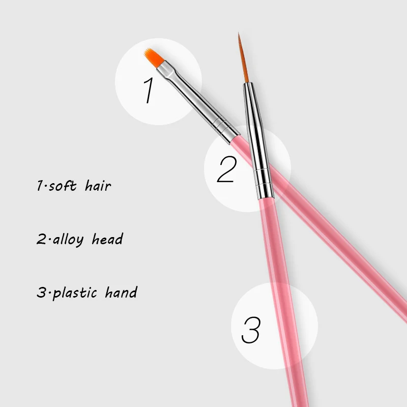 15 шт. Профессиональный набор кистей для дизайна ногтей Рисование линий ручка УФ