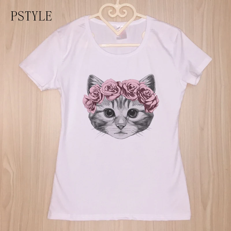 Kawaii футболка с принтом котенка дизайнерская изображением кота из мультфильма
