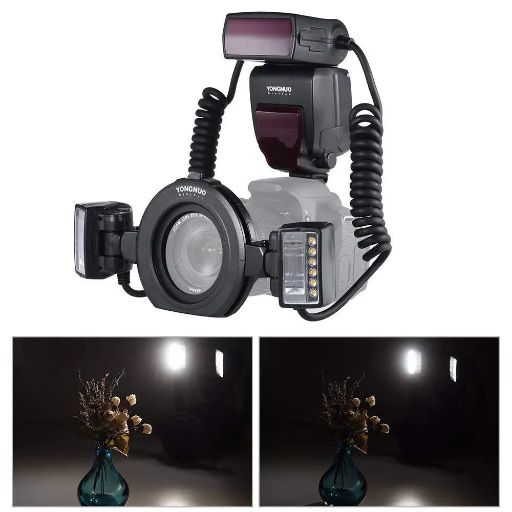 YONGNUO YN24EX E-TTL Макро Вспышка Speedlite 5600 K флэш-головки Адаптер кольца для камер Canon EOS 1Dx