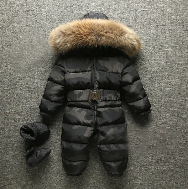 Baby Jumpsuit Boys and Girls have Thick Down Coats Children's Ski Wear Send shoes Good quality