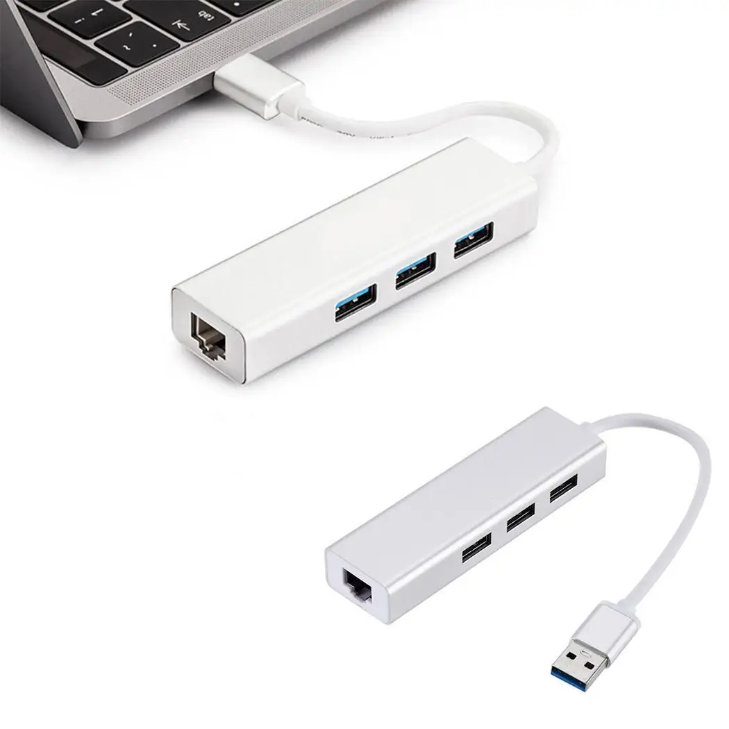 4 в 1 Мини практичный Многофункциональный RJ45 USB 3 0 10/100 Мбит/с концентратор Splitter