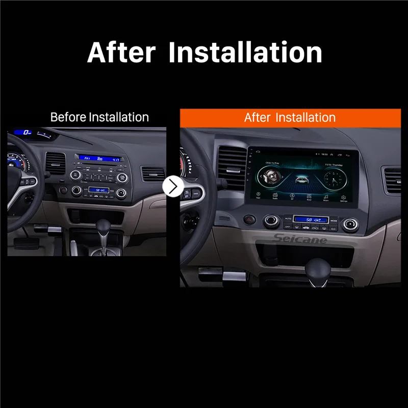 Автомагнитола Seicane Android 8 1 HD 2Din 10 дюйма Navi GPS стерео для Honda Civic 2006 2007 2008 2009 2010