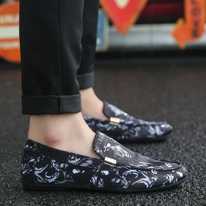 Classics Fashion Men Loafers Leisure Print Flat Driving Shoes Spring Autumm Soft Comfy Slip On | Обувь