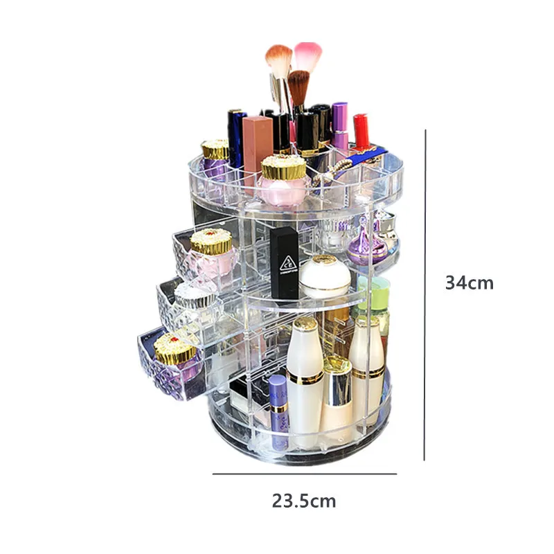 Новое поступление ящик для макияжа Органайзер коробка вращающаяся Ювелирная
